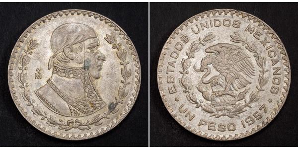 1 Peso Mexico Silver 