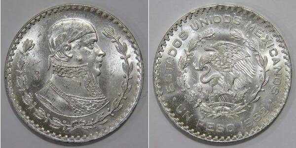 1 Peso Mexico Silver 