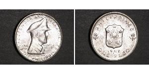 1 Peso Philippines Silver Douglas MacArthur (1880 - 1964) 