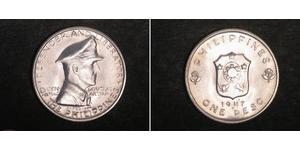 1 Peso Philippines Silver Douglas MacArthur (1880 - 1964) 