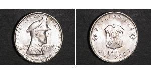 1 Peso Philippines Silver Douglas MacArthur (1880 - 1964) 