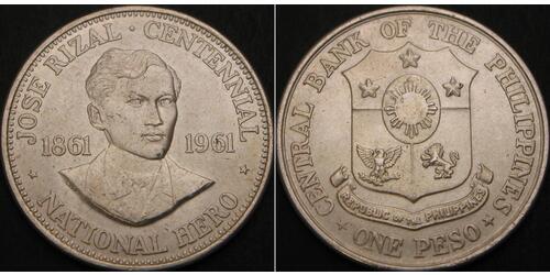 1 Peso Philippines Silver 