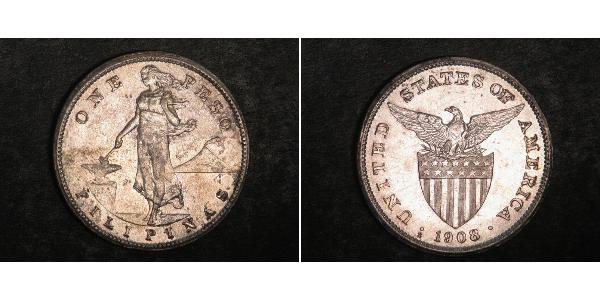 1 Peso Philippines Silver 