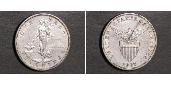 1 Peso Philippines Silver 