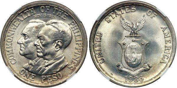 1 Peso Philippines Silver 
