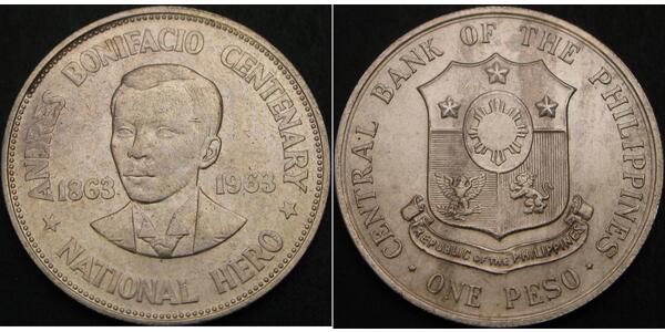 1 Peso Philippines Silver 