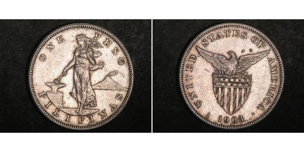 1 Peso Philippines Silver 