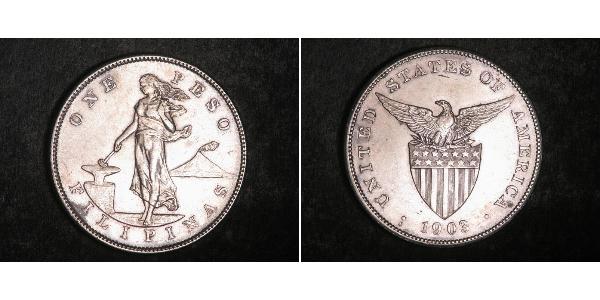 1 Peso Philippines Silver 