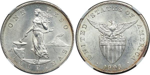 1 Peso Philippines Silver 