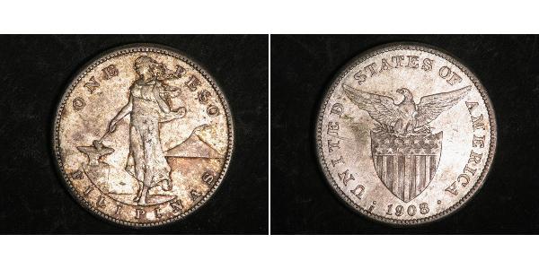 1 Peso Philippines Silver 