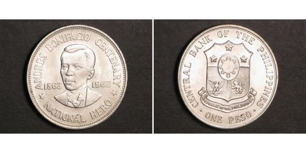 1 Peso Philippines Silver 