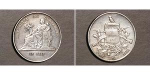 1 Peso Republic of Guatemala (1838 - ) Silver 