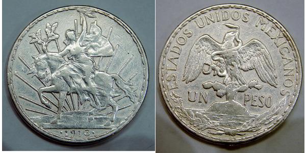 1 Peso United Mexican States (1867 - ) Silver 