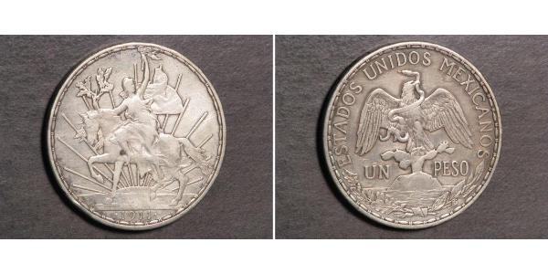 1 Peso United Mexican States (1867 - ) Silver 