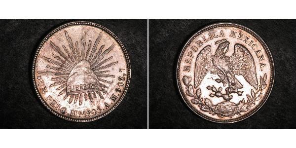 1 Peso United Mexican States (1867 - ) Silver 