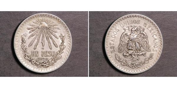 1 Peso United Mexican States (1867 - ) Silver 