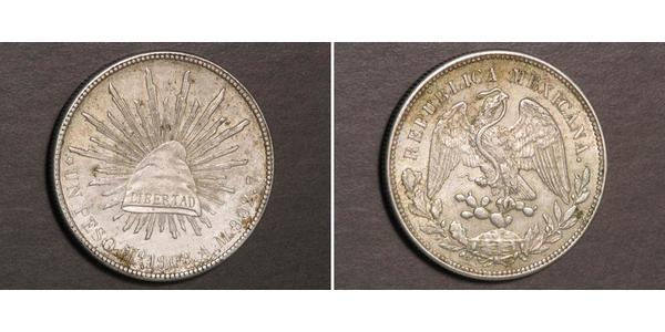 1 Peso United Mexican States (1867 - ) Silver 