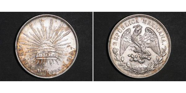 1 Peso United Mexican States (1867 - ) Silver 