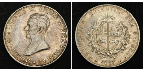 1 Peso Uruguay Silver 