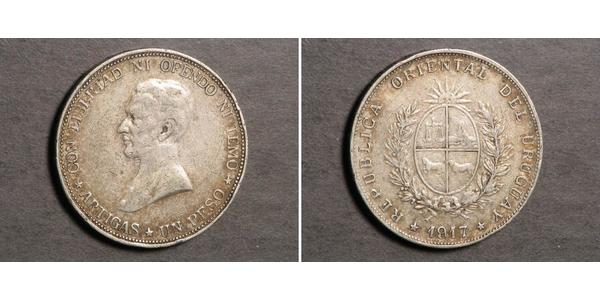 1 Peso Uruguay Silver 