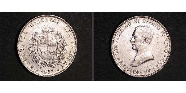 1 Peso Uruguay Silver 