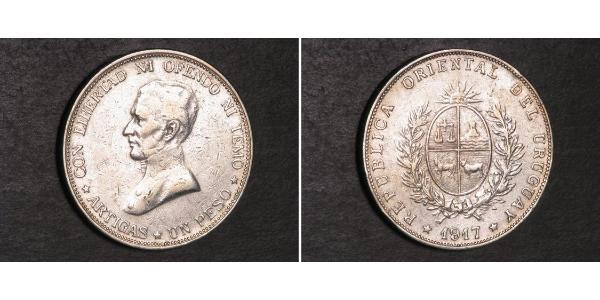 1 Peso Uruguay Silver 