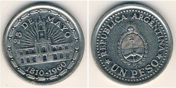 1 Peso Argentine Republic (1861 - ) Steel/Nickel 