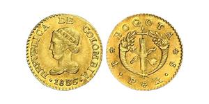 1 Peso 大哥倫比亞共和國 (1821 - 1831) 金 