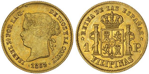 1 Peso 菲律宾 金 Isabella II of Spain (1830- 1904)