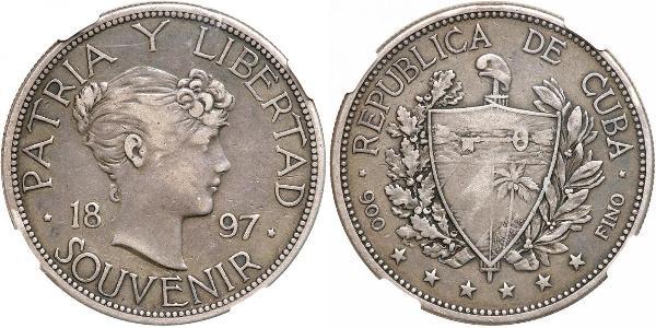 1 Peso Cuba 銀 