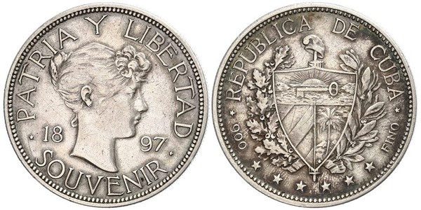 1 Peso Cuba 銀 