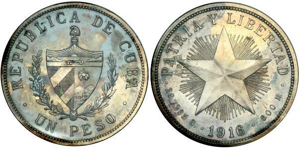 1 Peso Cuba 銀 