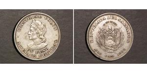 1 Peso El Salvador 銀 克里斯托弗·哥伦布