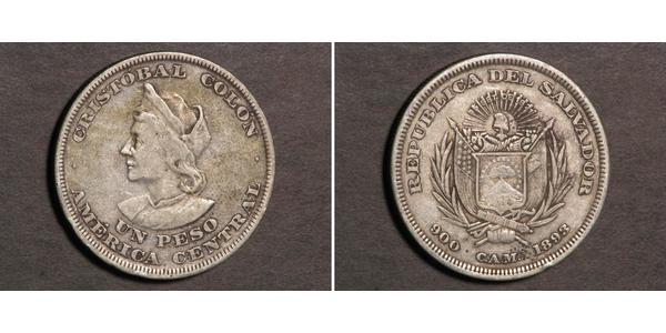 1 Peso El Salvador 銀 克里斯托弗·哥伦布