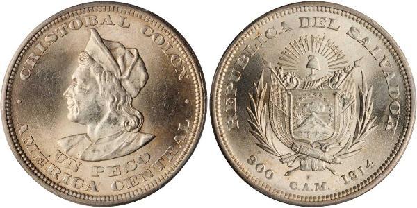 1 Peso El Salvador 銀 克里斯托弗·哥伦布