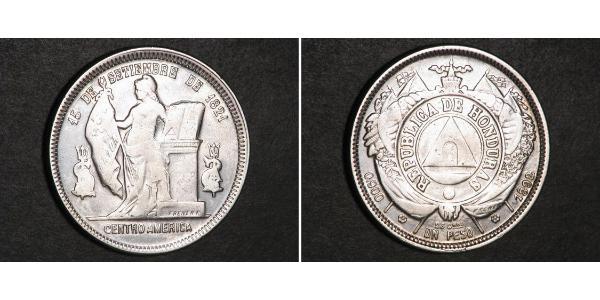 1 Peso Honduras 銀 