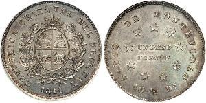 1 Peso Uruguay 銀 