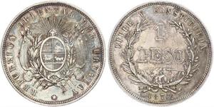 1 Peso Uruguay 銀 