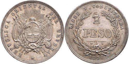 1 Peso Uruguay 銀 