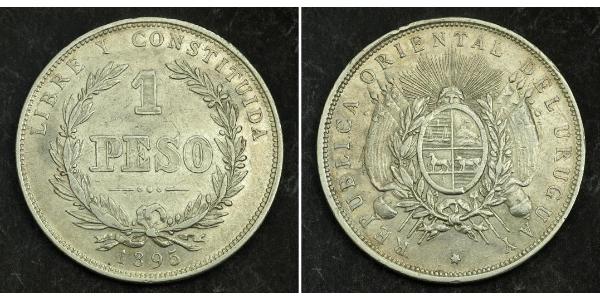 1 Peso Uruguay 銀 