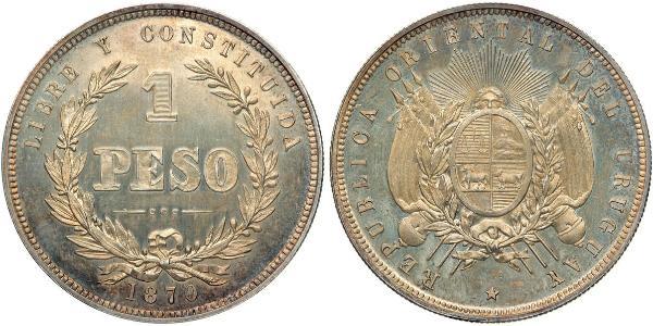 1 Peso Uruguay 銀 