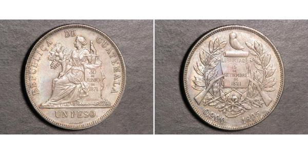 1 Peso 危地马拉 銀 