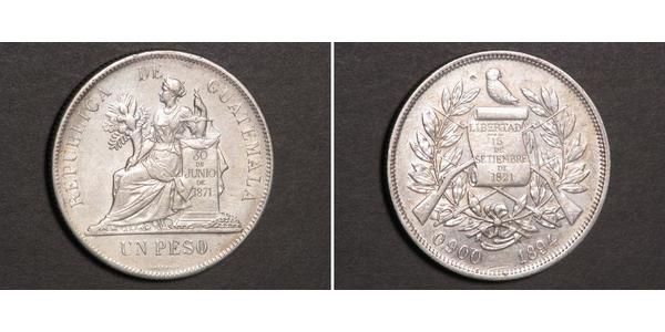 1 Peso 危地马拉 銀 