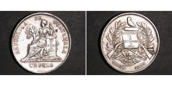 1 Peso 危地马拉 銀 