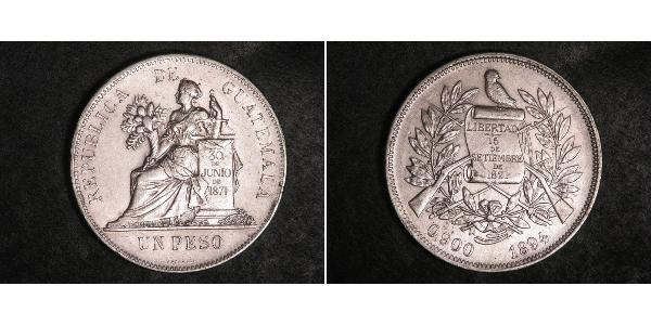 1 Peso 危地马拉 銀 