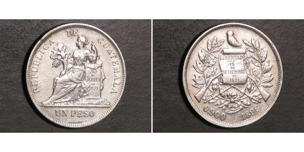 1 Peso 危地马拉 銀 
