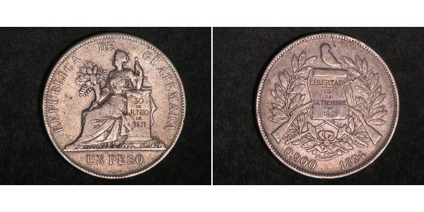 1 Peso 危地马拉 銀 