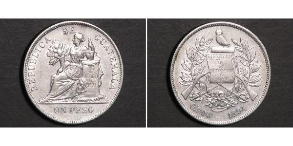 1 Peso 危地马拉 銀 