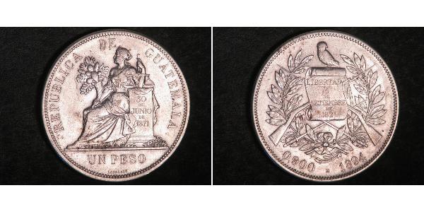 1 Peso 危地马拉 銀 