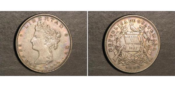 1 Peso 危地马拉 銀 